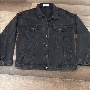 Cantonwalker Women's Oversize Vintage Washed Denim Jacket-Small